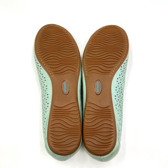 Softwalk Womens Size 9 Napa Laser Blue Green Leather Comfort Ballet Flats Shoes - Picture 9 of 13